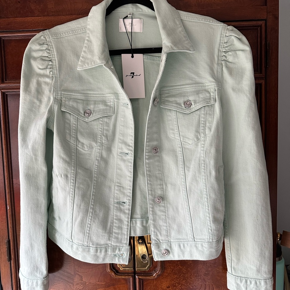 Seven for All Mankind mint denim jacket